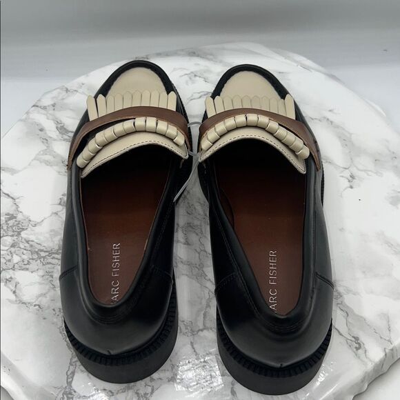 MARC FISHER Black, Creme and Brown Calixy Loafer-8 - Picture 5 of 8